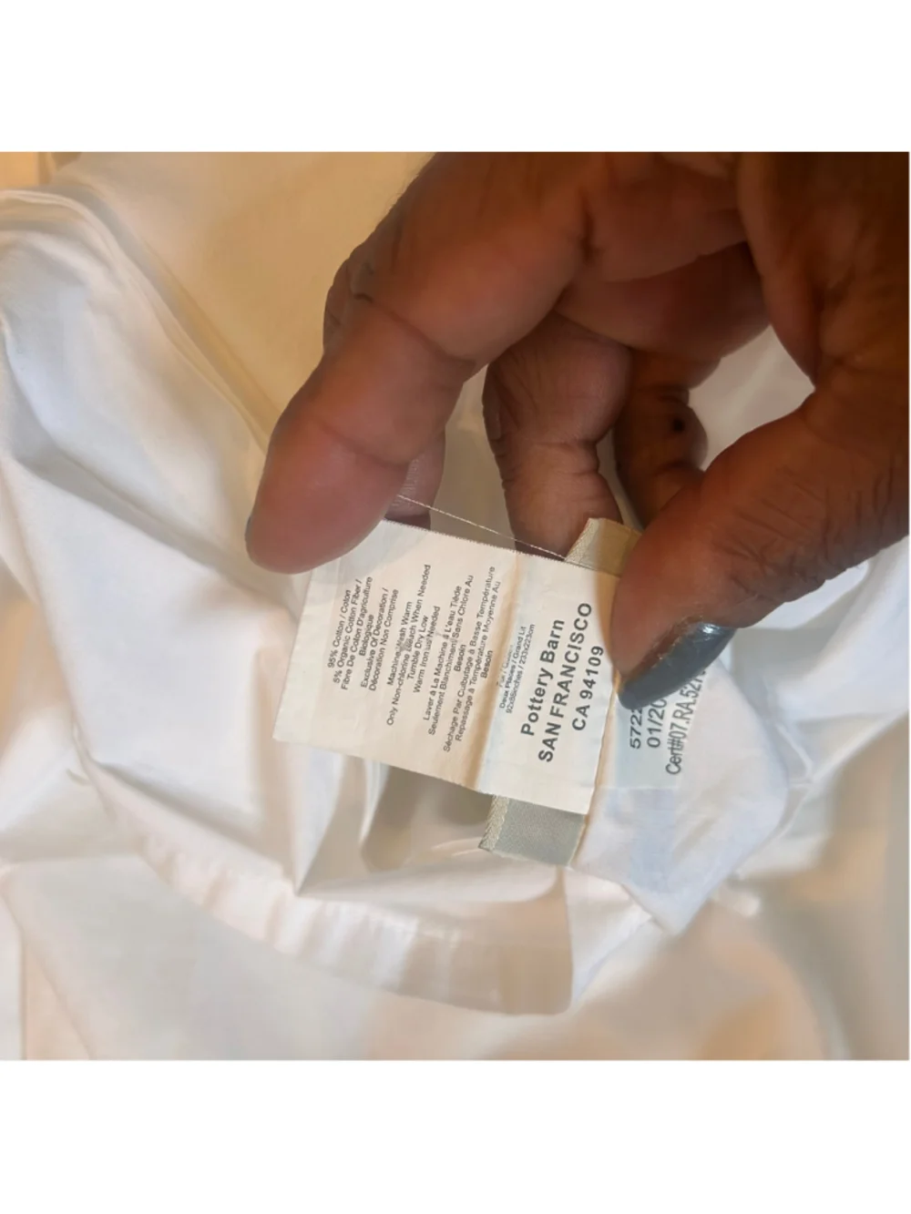 Pottery Barn White Minimalist Queen Cotton Duvet Cover Embroidered Monogramned